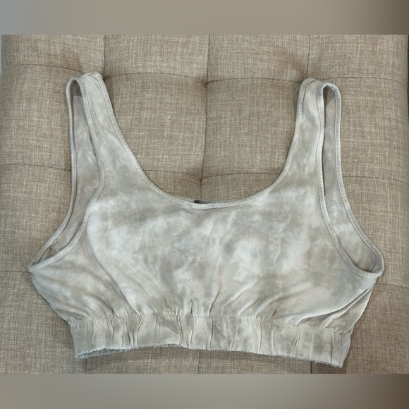 Zara Tie-Dyed Knit Cropped Tank Top - Light Gray - Size Large - EUC - Picture 6 of 7